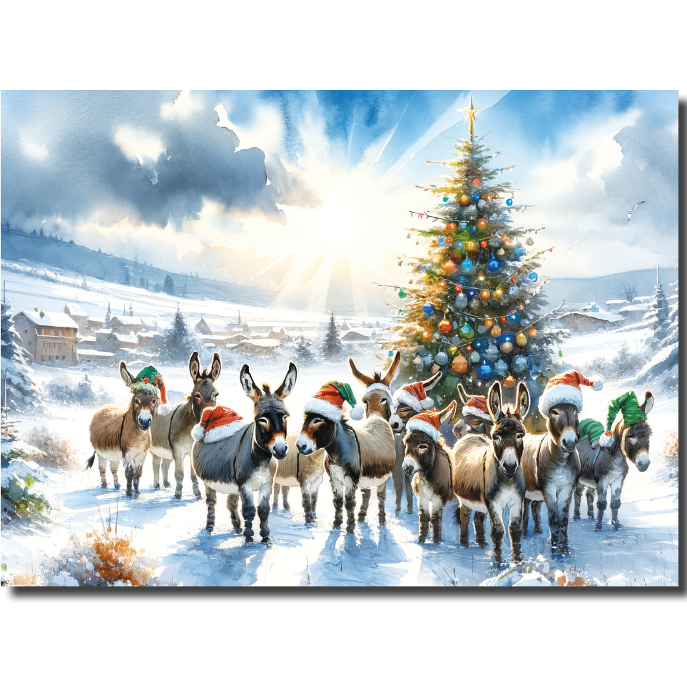 KJ61b - Donkeys by the Tree