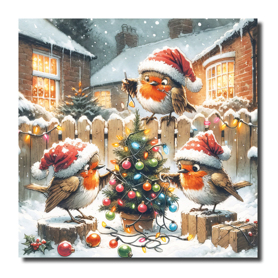 KJ66c - Playful Robins