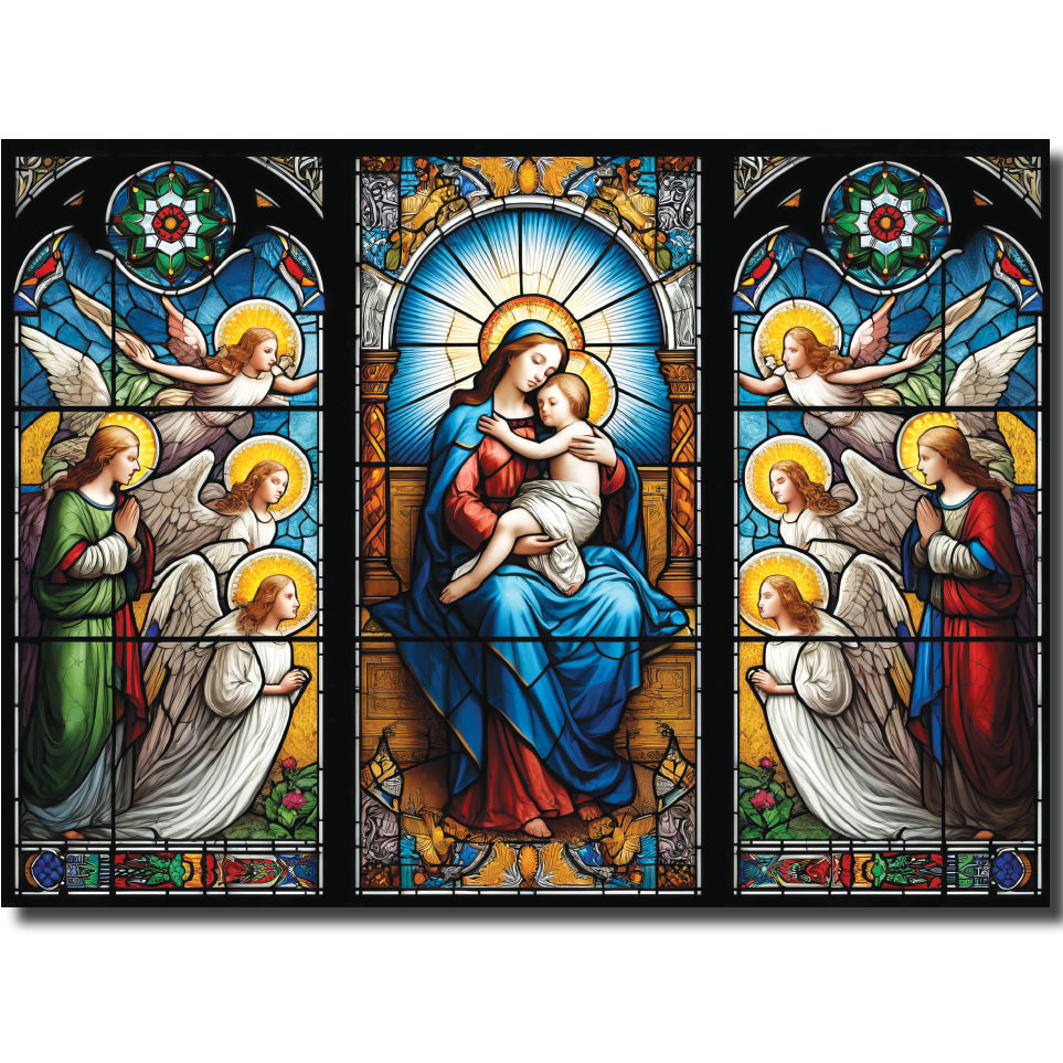KK04b - Stained Glass Madonna with Angels