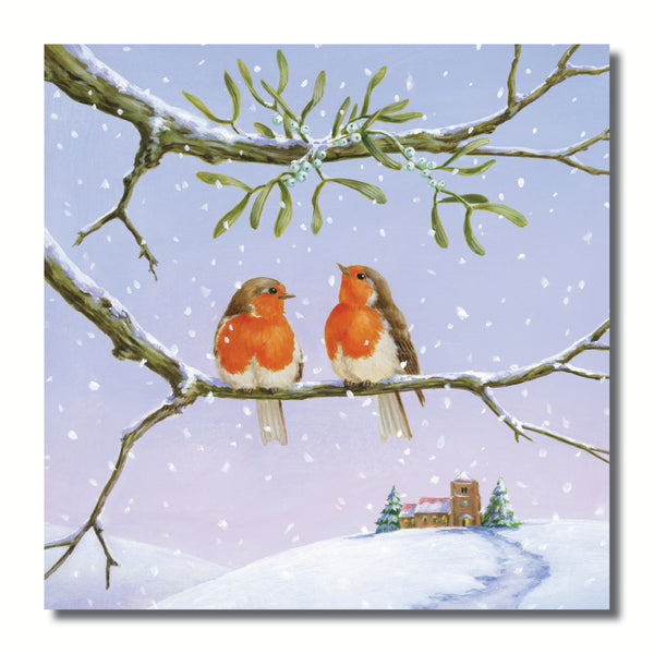 KH44c - Robins under the Mistletoe
