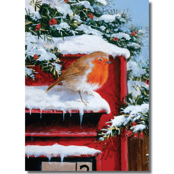 KH65e - Robin on a Pillar Box