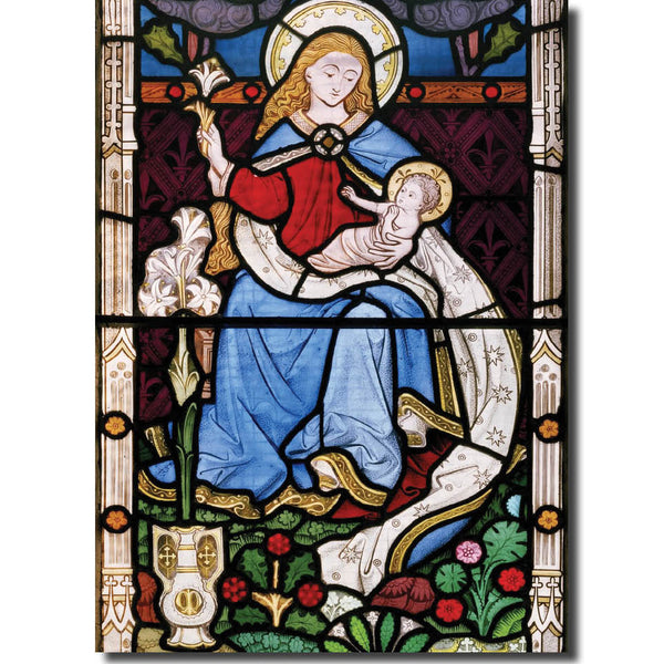 KH69e - Stained Glass Madonna and Child