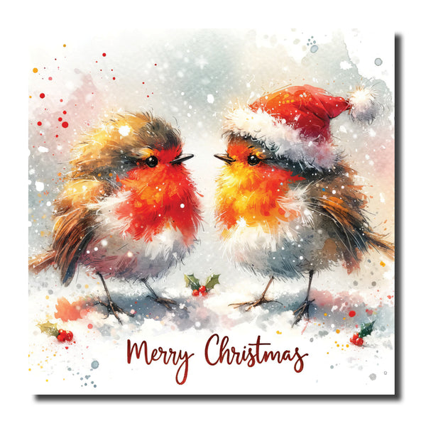 KJ40c - Merry Christmas Robins