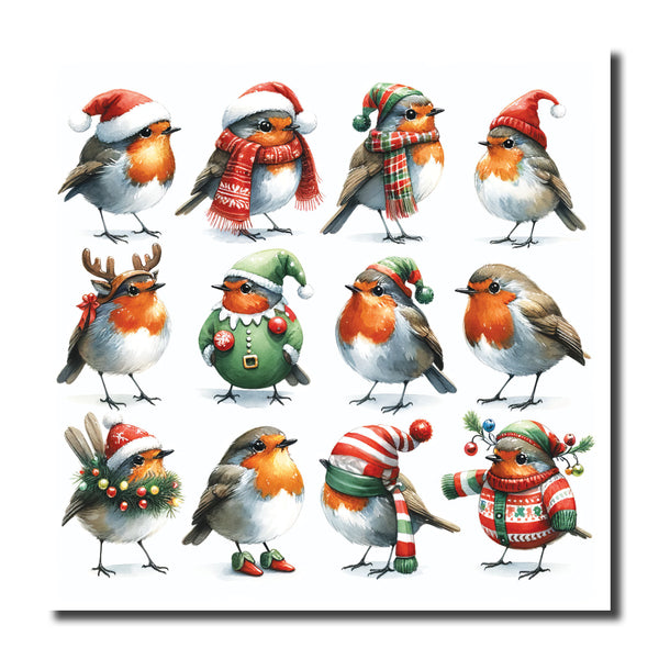 KJ49c - Christmas Robins