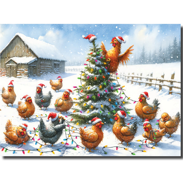 KJ79b - Christmas Chickens