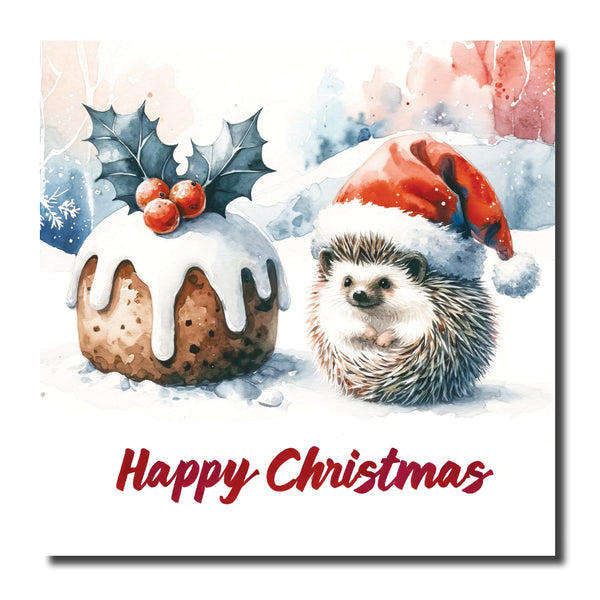 KK28c - Hedgehog and Christmas Pudding