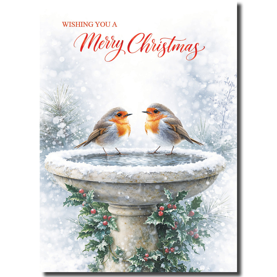 <p style="color:grey">Robins on a Bird Bath<p style="color_gold">Ref: KL13e
