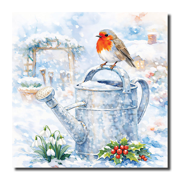 KL31c - Robin on a Watering Can
